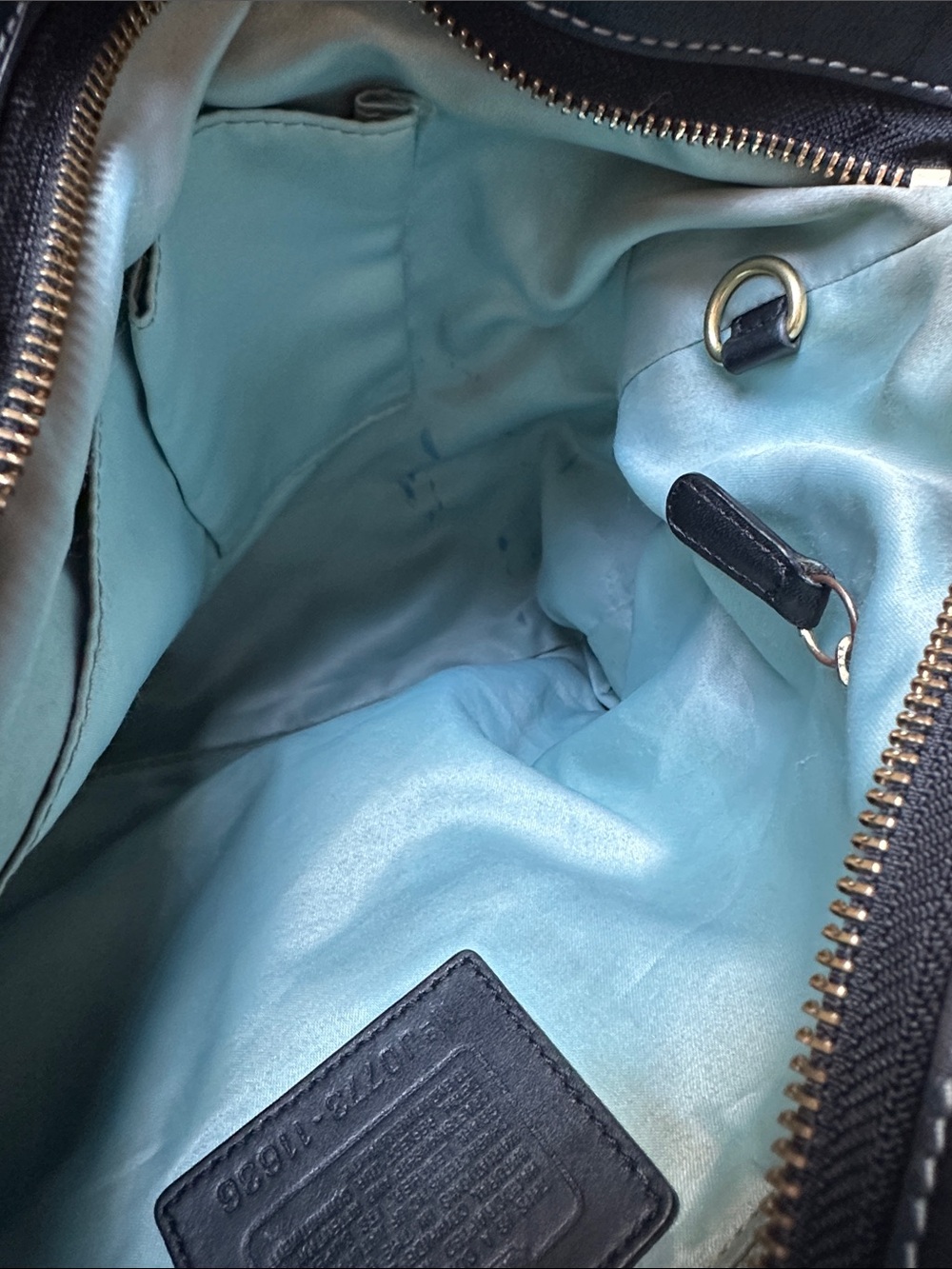 Coach CARLY Black Leather Hobo with lots of cool Brass Hardware. Elegant luxury - Picture 16 of 16